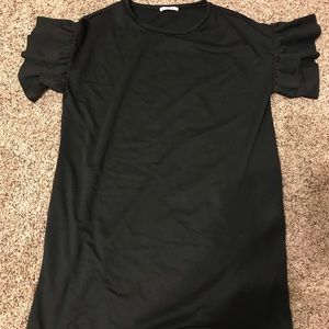 Black Ruffle Sleeve Boutique Dress